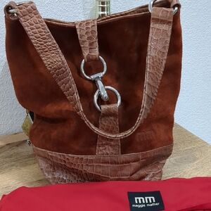 Maggie Mather Rust Suede Tote Bag
